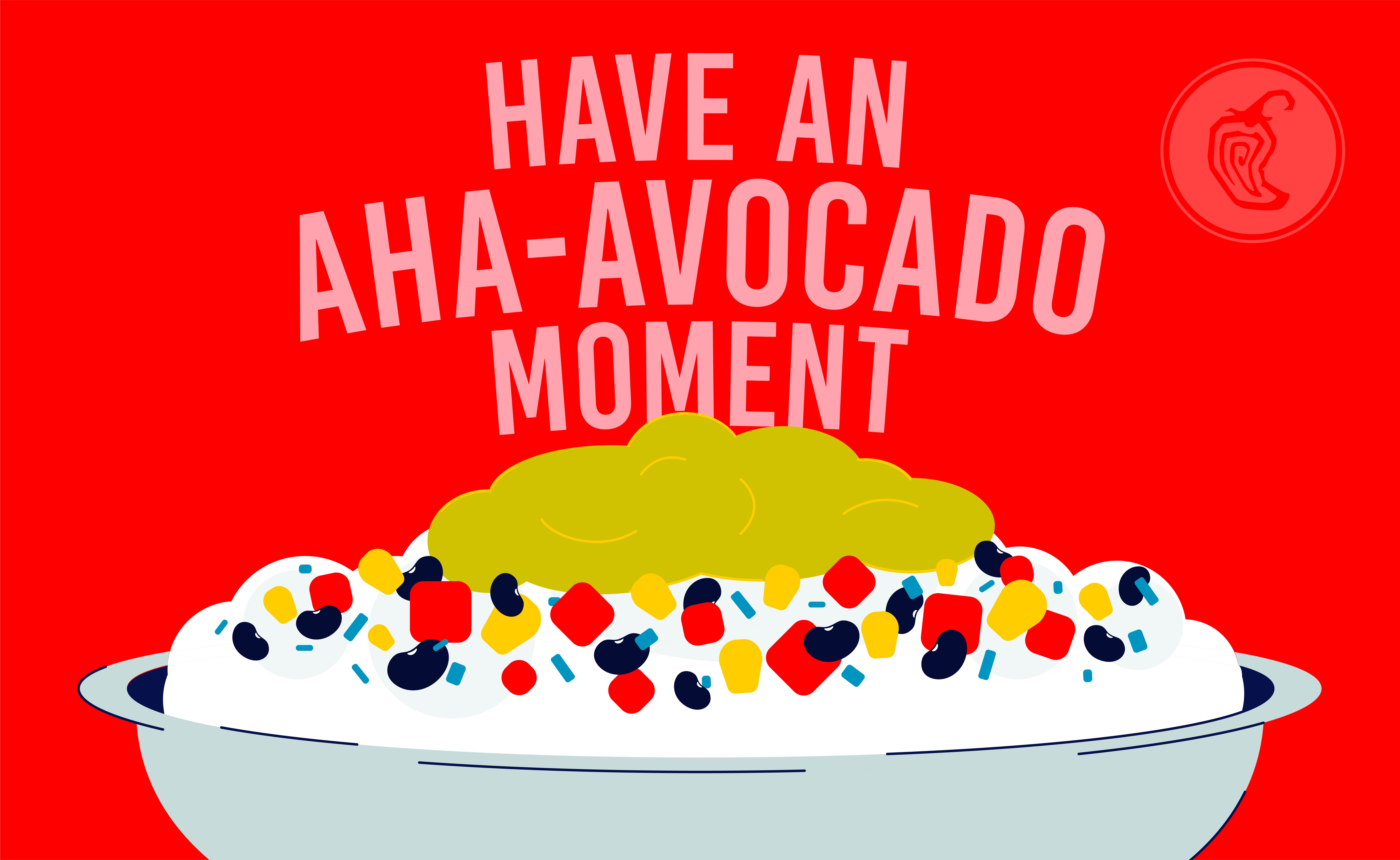 chipotle burrito bol with the 'have an aha-vacado moment' in online ads
