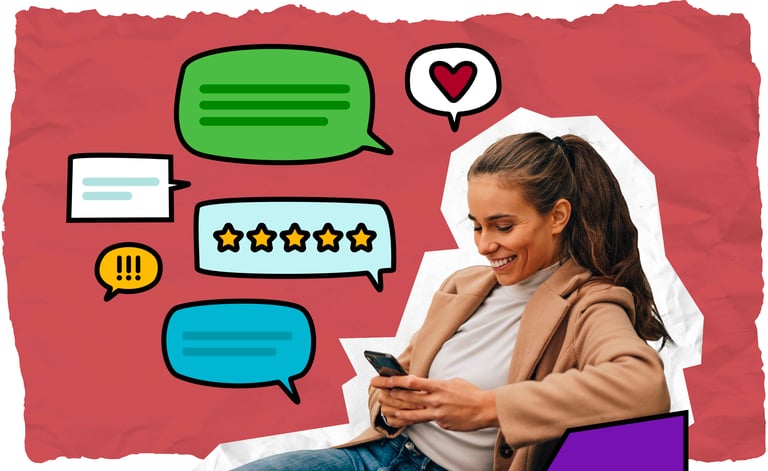 women giving customer feedback