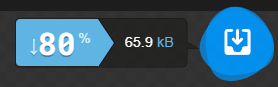 Squoosh app showing image compression results with file size reduced by 80% to 65.9 KB