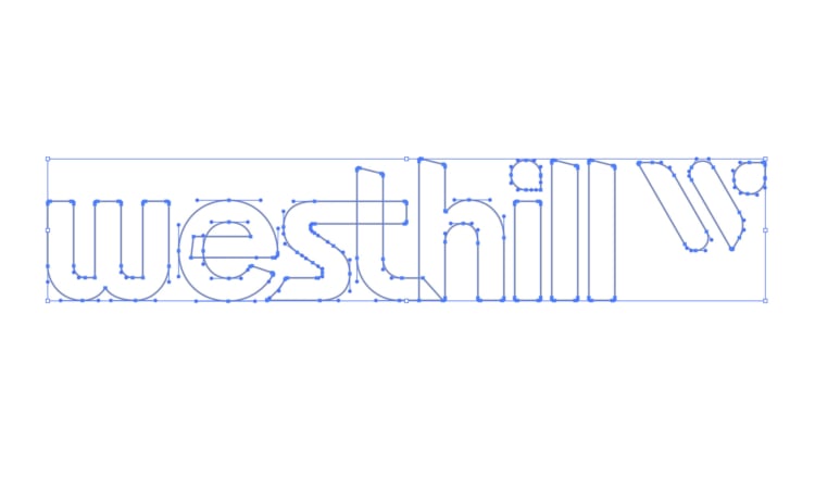 westhill Logo Process Vectorizing Logomark