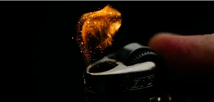 spark from lighter