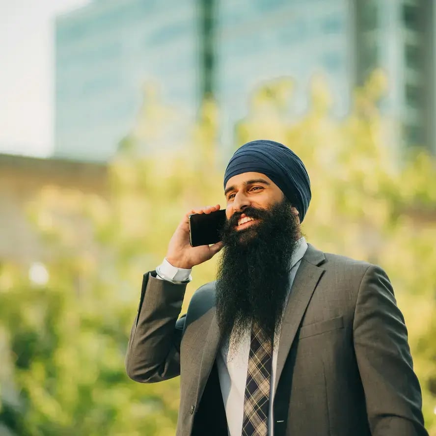man on phone