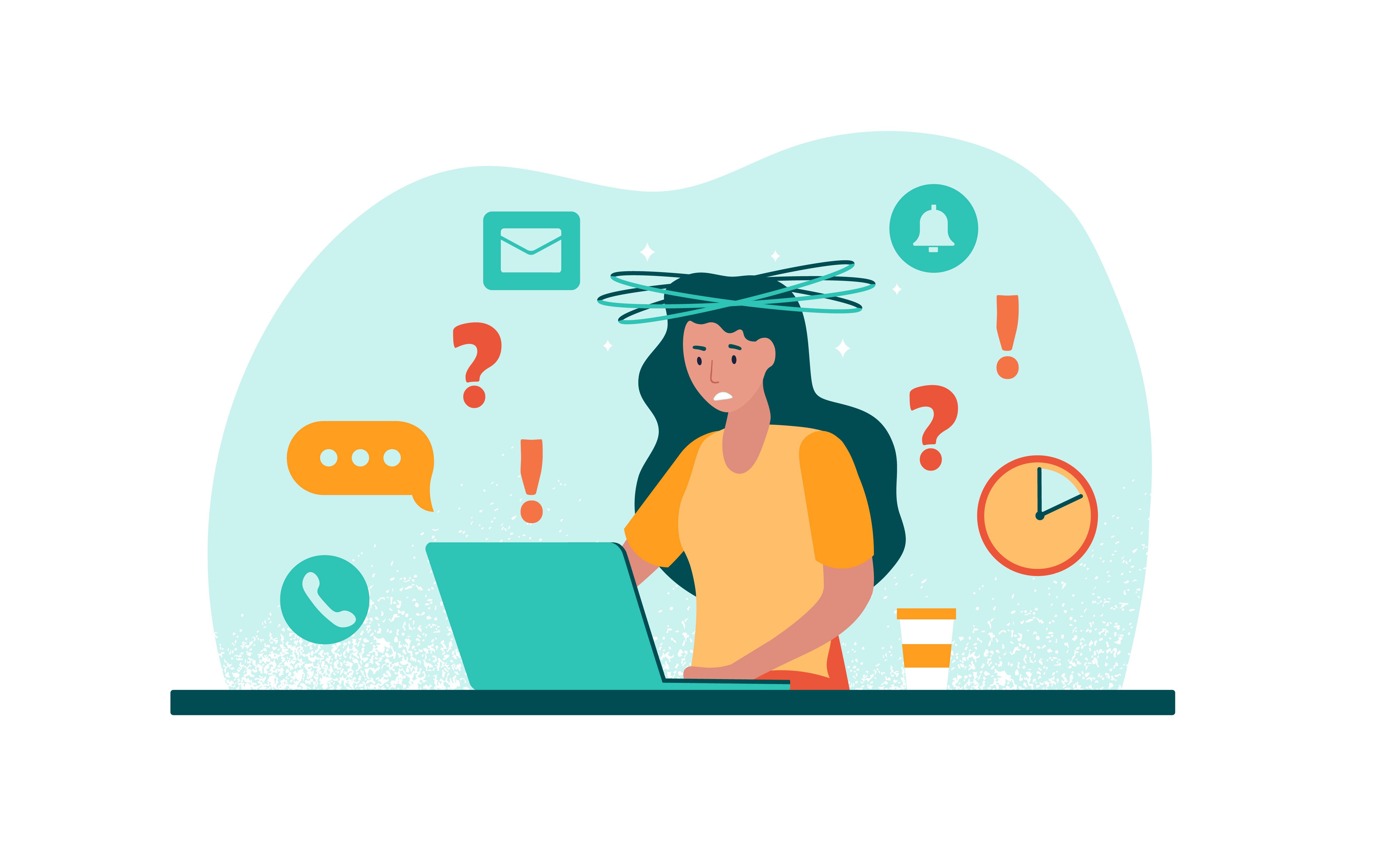 woman setting a brand marketing strategy via email and messages 