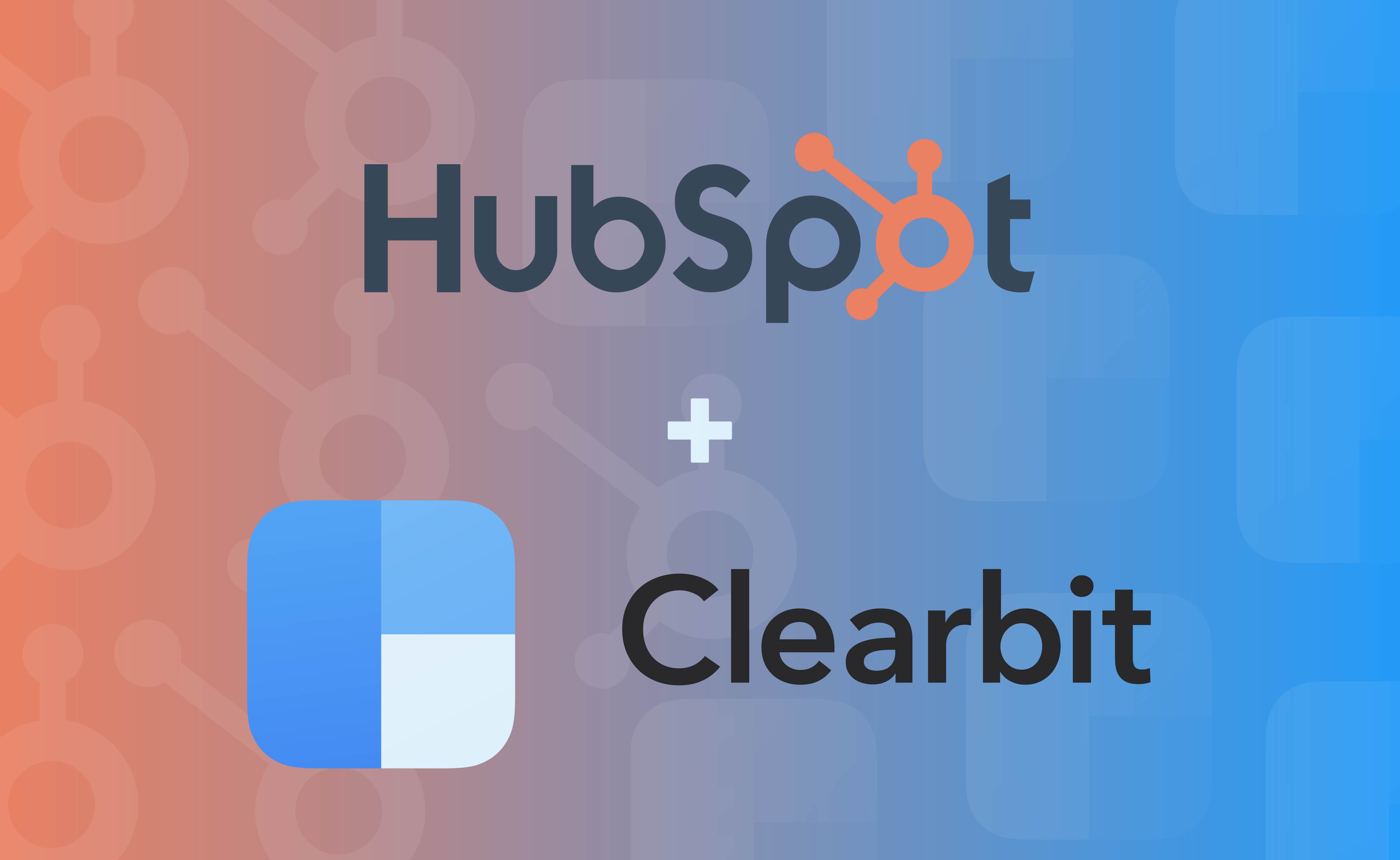 clearbit and hubspot logos