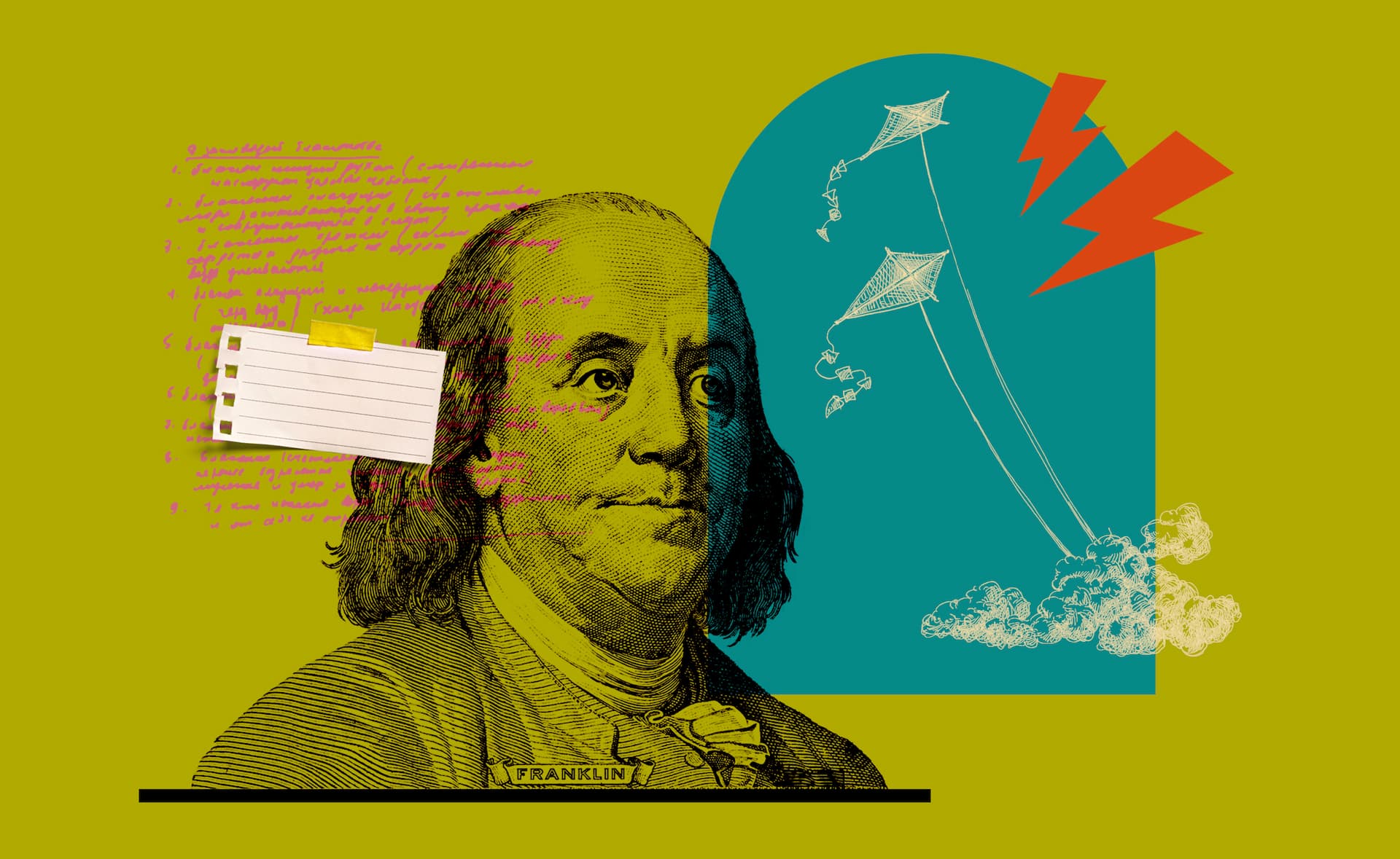 Benjamin Franklin collage on famous launch plan quote
