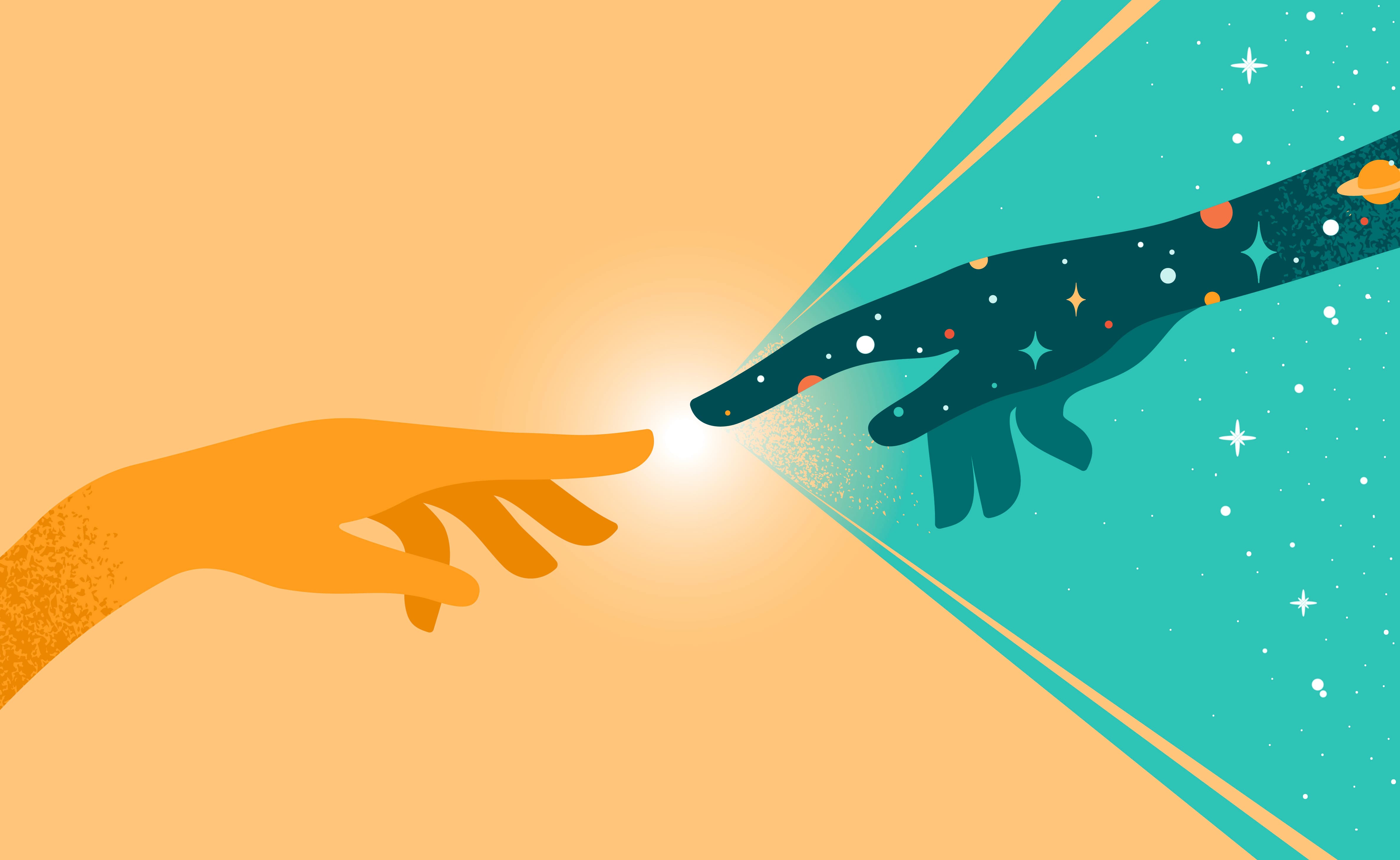 touching another hand in brand marketing